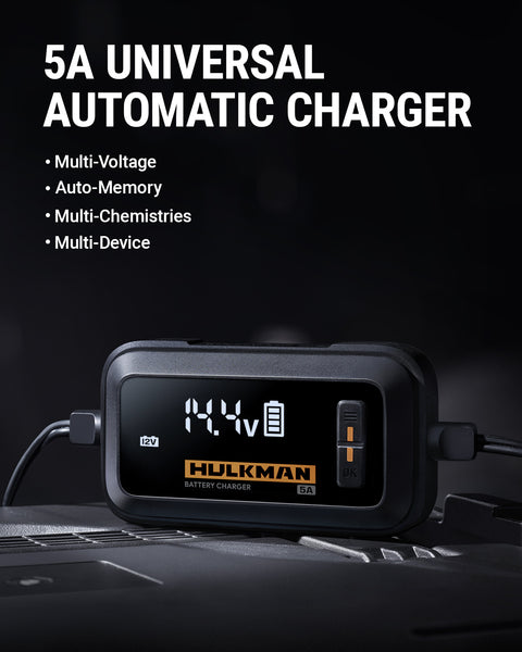 HULKMAN Sigma 1 Amp Battery Charger 6V/12V Car Battery Maintainer with  Smart LED Display Desulfator with Multiple Protections, Professional Car  Battery Charger for Car, Motorcycle, ATV : : Car & Motorbike