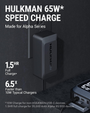 HULKMAN SC1.0 65W Wall Charger for ALPHA Series Jump Starters, Fast Charger Compatible with ALPHA 65, ALPHA 85, ALPHA 85S, ALPHA 100, ALPHA MAX and ALPHA PRO, with USB-C Cable